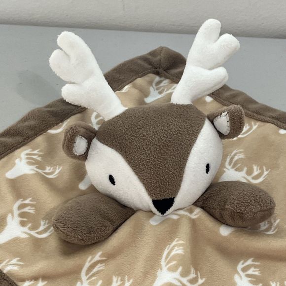 Levtex Deer Plush Lovey Security Blanket Hunter Buck Antlers Reindeer Friend - Picture 2 of 5